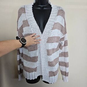 H by Halston Striped Cardigan